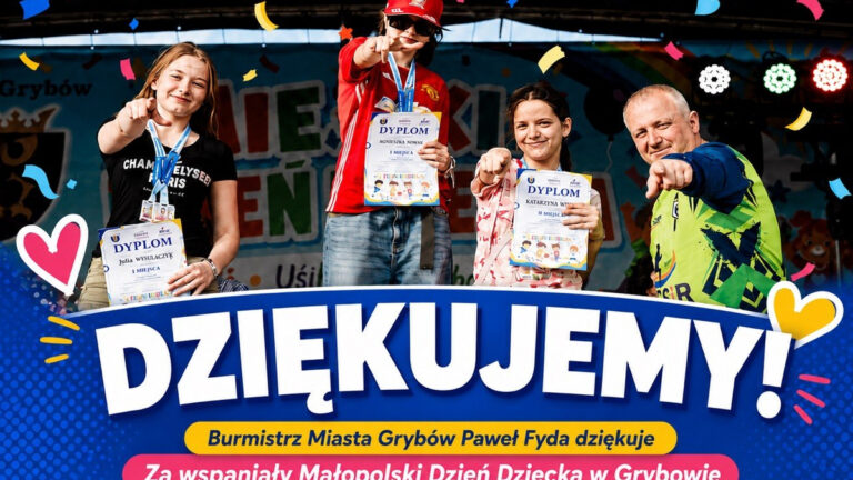Grafika z podziękowaniem wszystkim zaangażowanym w organizacje Małopolskiego Dnia Dziecka