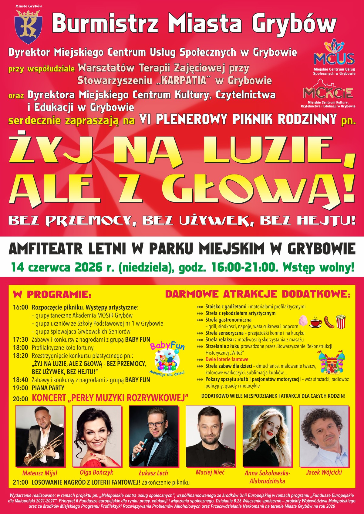Plakat zawierający najważniejsze informacje związane z realizowanym wydarzeniem