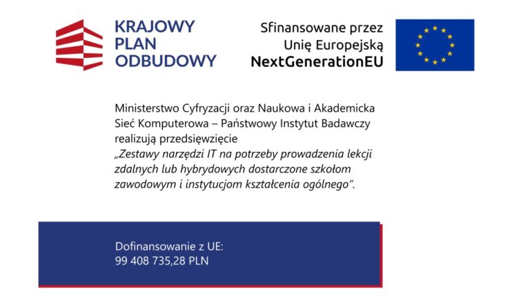 Zestaw logotypów wraz z nazwą programu i dofinansowaniem