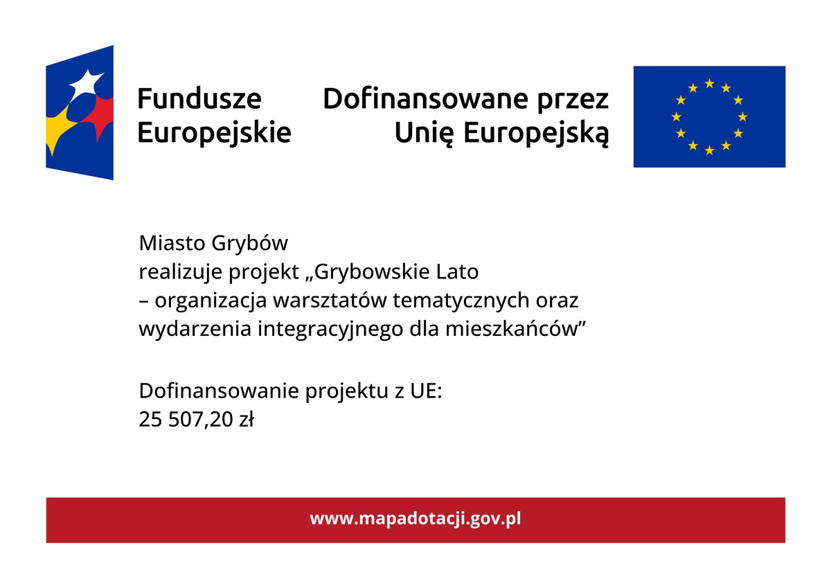 Grafika przedstawiająca źródło dofinansowania, nazwę realizowanego projektu oraz kwotę dofinansowania