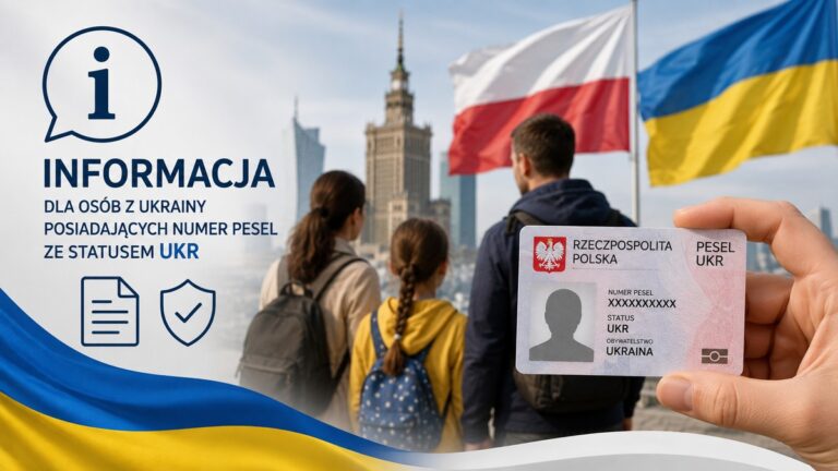 Informacja dla osób z Ukrainy posiadających numer PESEL ze statusem UKR